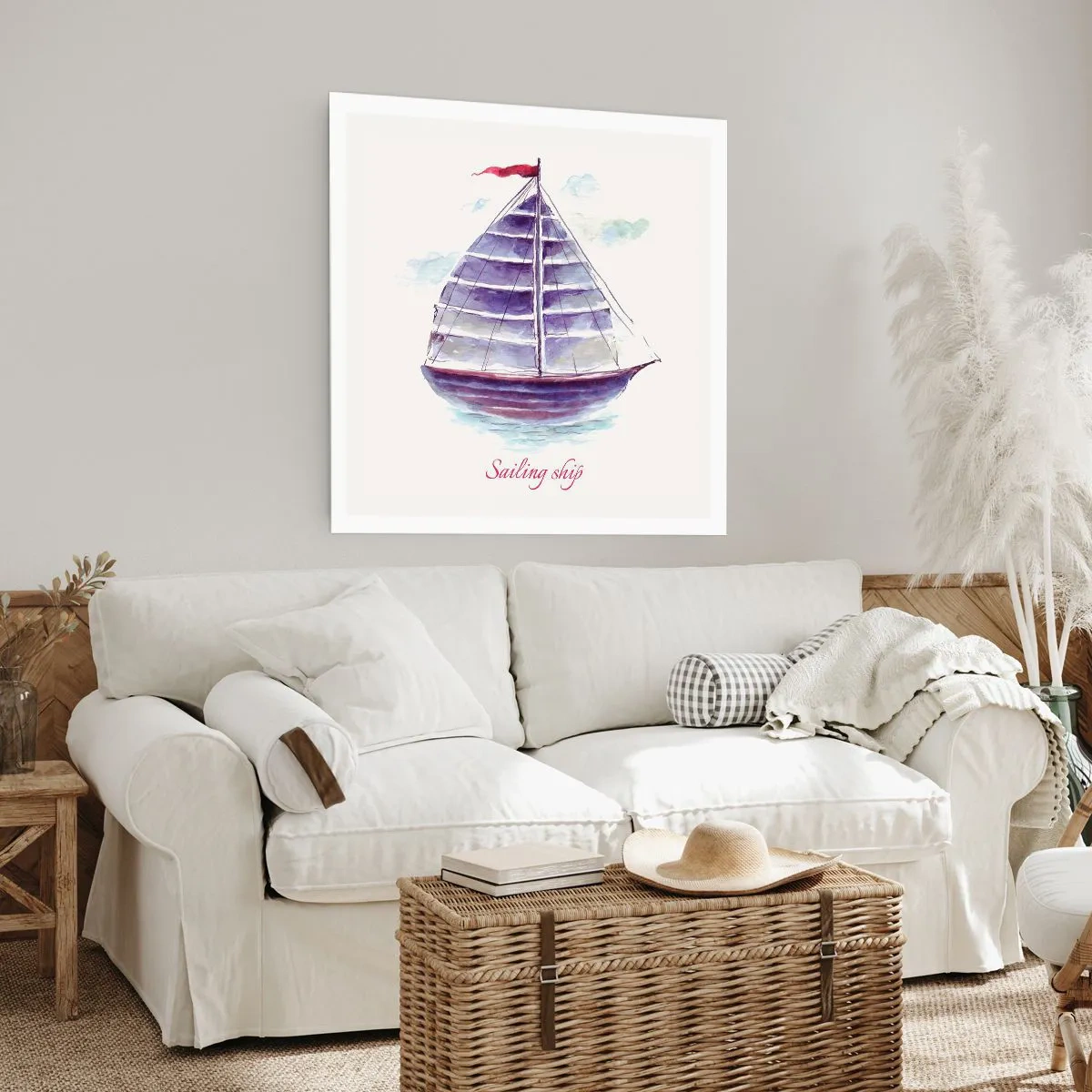 Poster - Gonfie vele e mare calmo - 40x40 cm