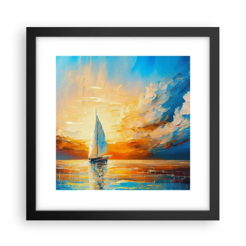 Poster in cornice nera - Navigando nell'oro - 30x30 cm