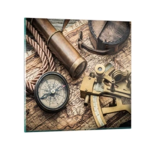 Quadro su vetro - Traccia la rotta - 70x70 cm