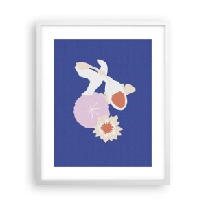 Poster in cornice bianca - Composizione di fiori e boccioli - 40x50 cm