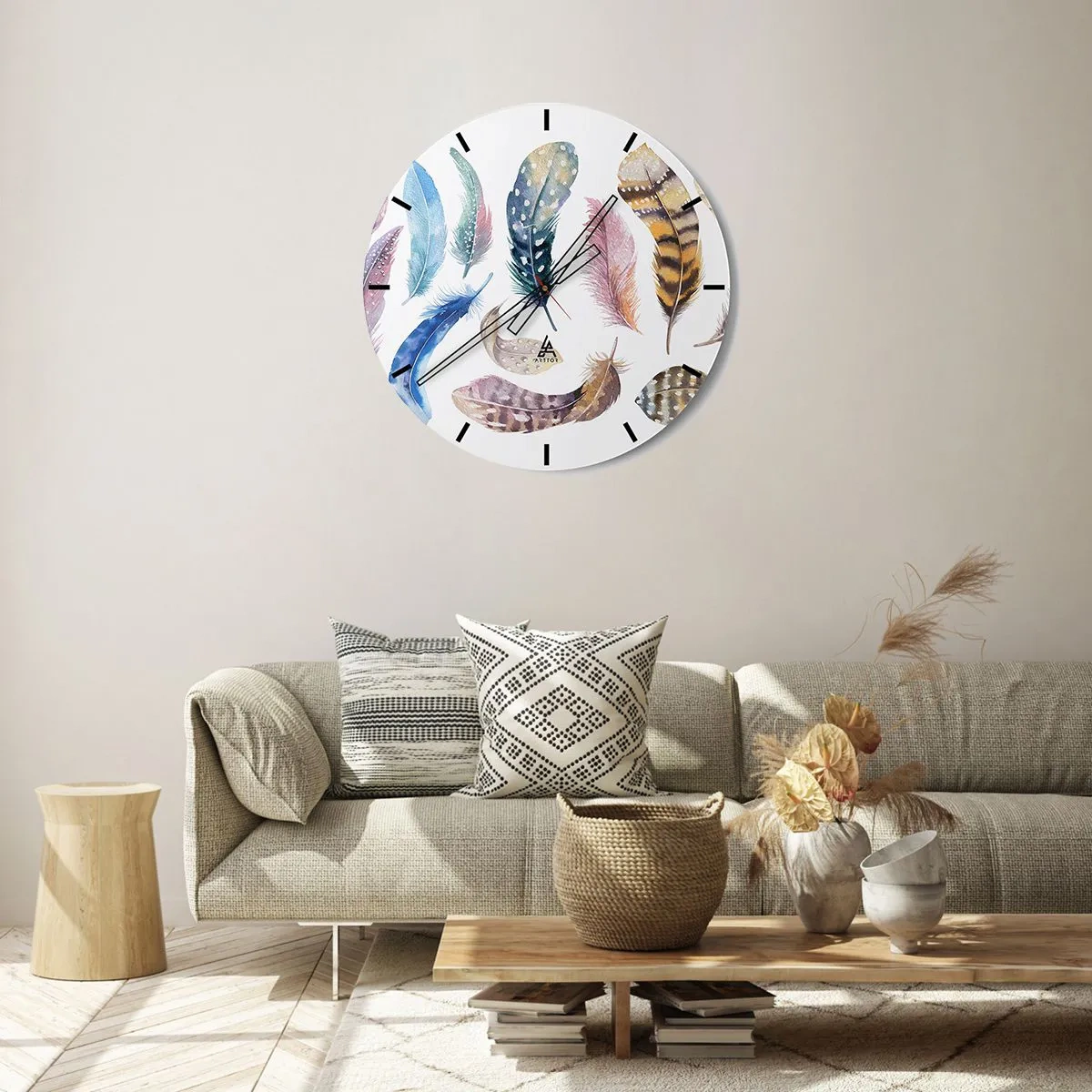 Orologio da parete - Orologio in Vetro - Leggere, variopinte e multicolori - 40x40 cm