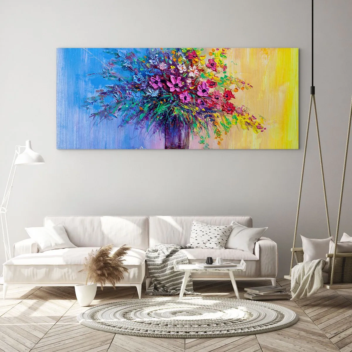 Quadro su vetro - Dono di un prato estivo - 100x40 cm