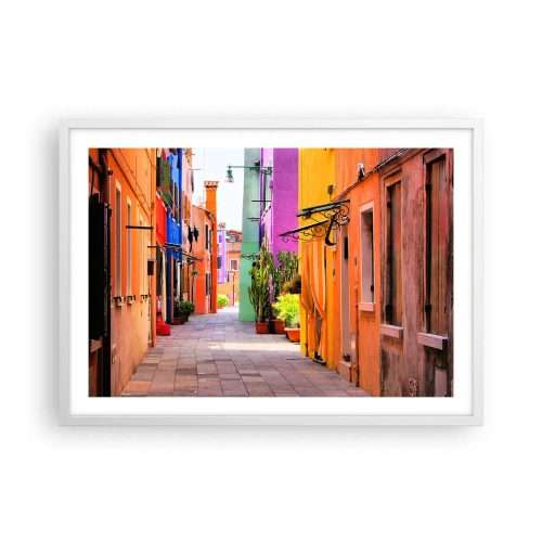 Poster in cornice bianca - Angolo multicolore - 70x50 cm