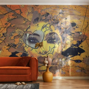 Fotomurali Autoadesivo Deluxe Sticker - Bellezza solare - Astrazione, Volto di donna, Occhi - 100x70 cm