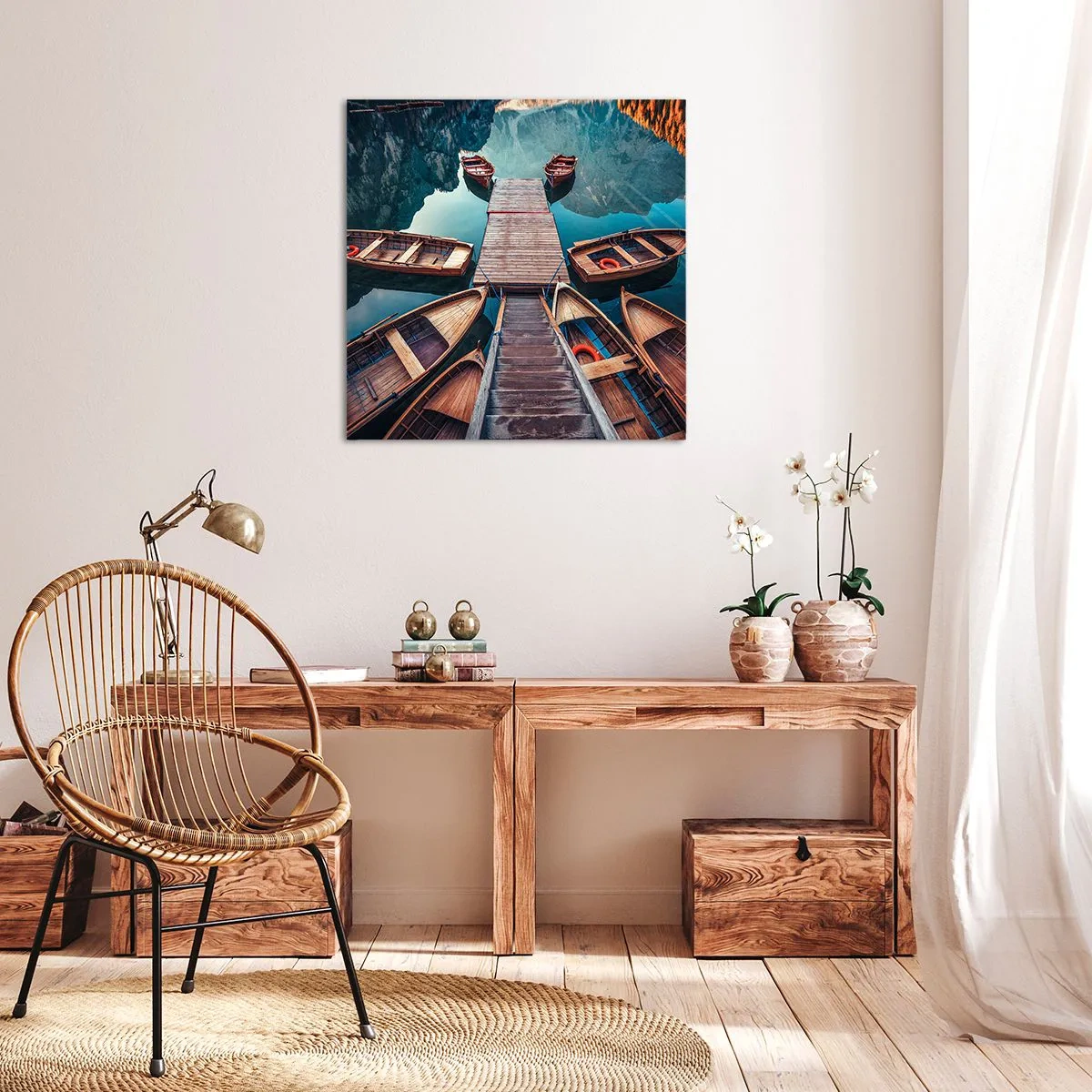 Quadro su tela - Stampe su Tela - Aspetto sul molo - 50x50 cm