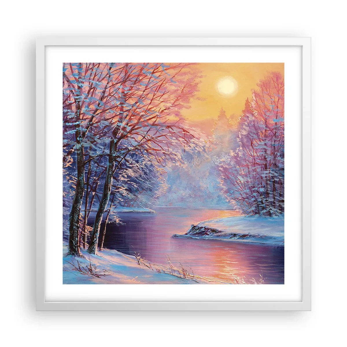 Poster in cornice bianca - I colori dell'inverno - 50x50 cm
