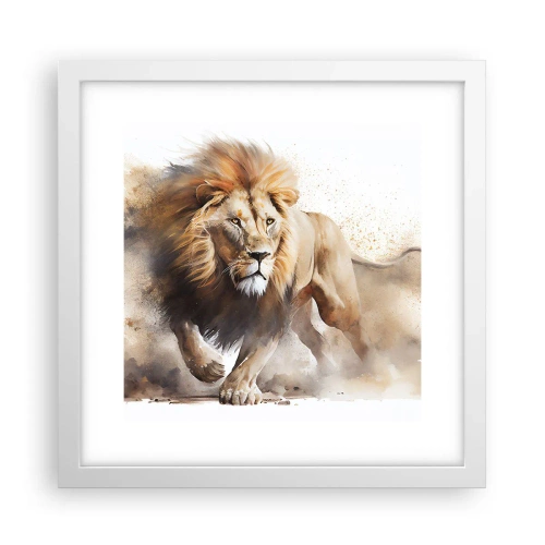 Poster in cornice bianca - Il re si è mosso - 30x30 cm