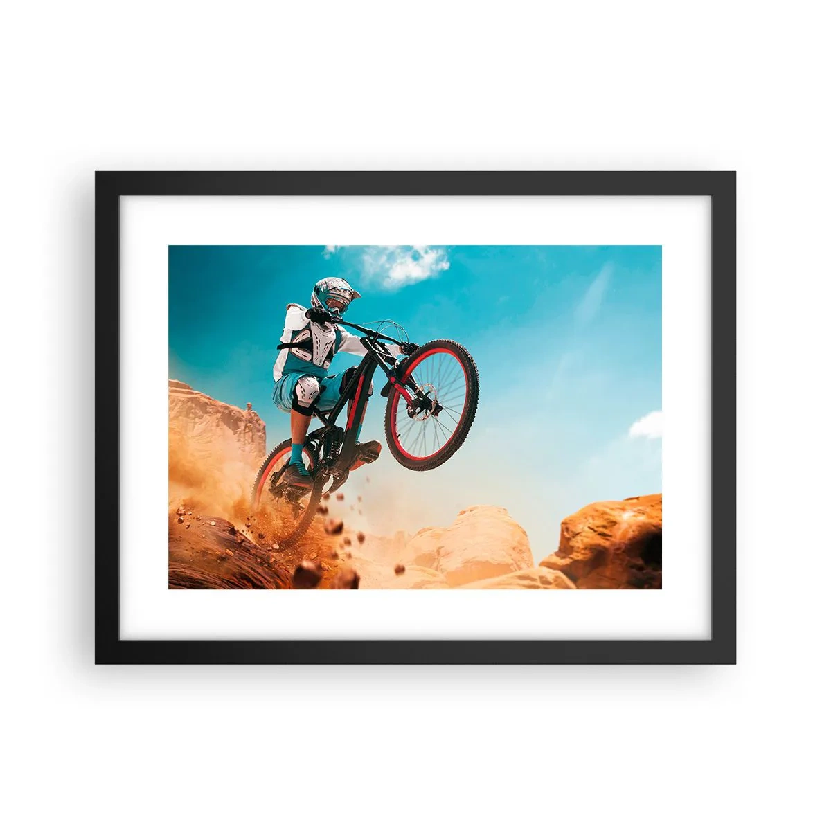 Poster in cornice nera - Il demone della follia ciclistica - 40x30 cm