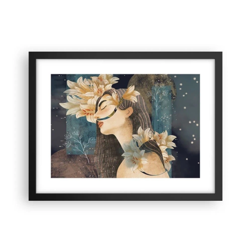 Poster in cornice nera - La favola della principessa con i gigli - 40x30 cm