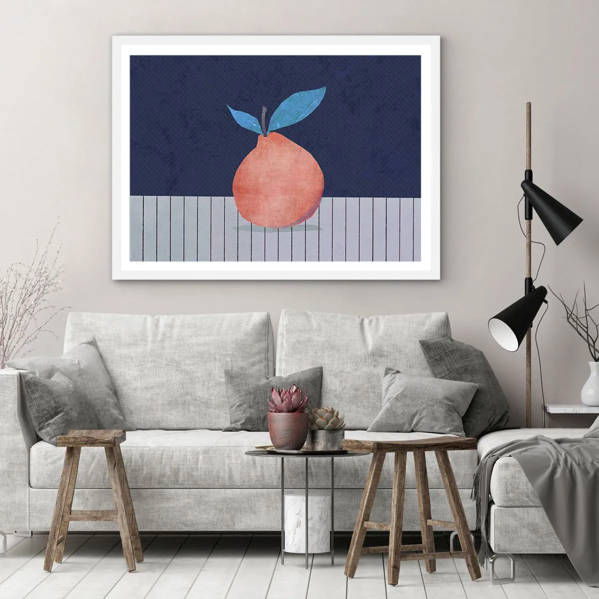 Poster in cornice bianca - Convessità e piano - 91x61 cm