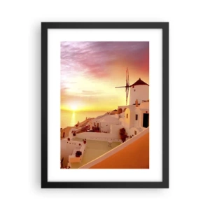 Poster in cornice nera - Sciogliersi nel bianco e nell'oro - 30x40 cm