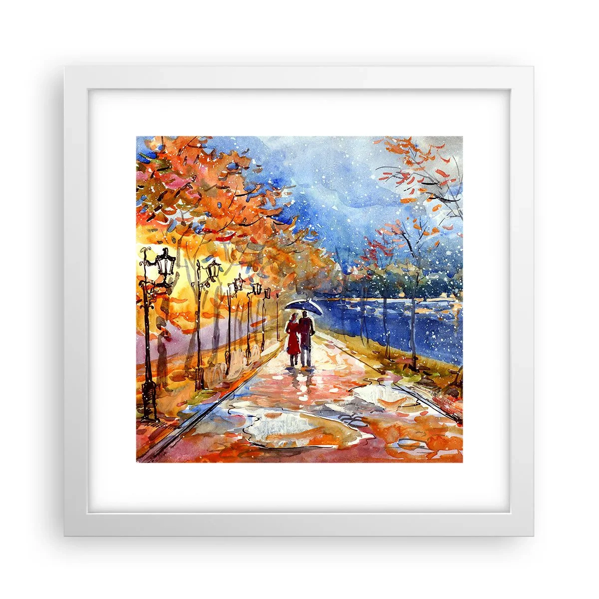 Poster in cornice bianca - Insieme fino ai confini del tempo - 30x30 cm