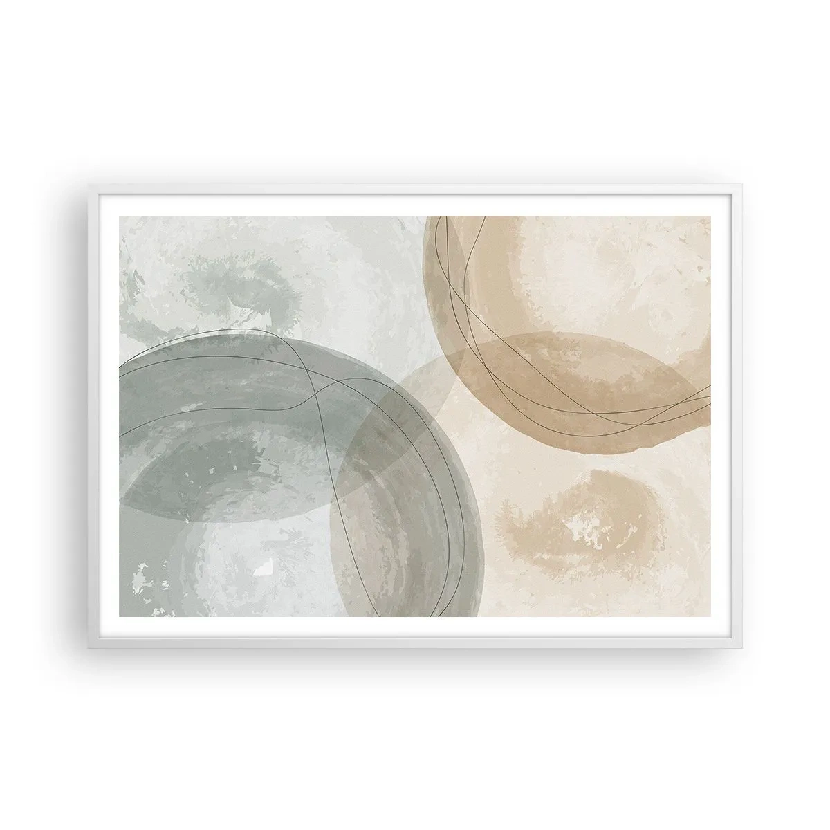 Poster in cornice bianca - Compenetrazione di mondi - 100x70 cm