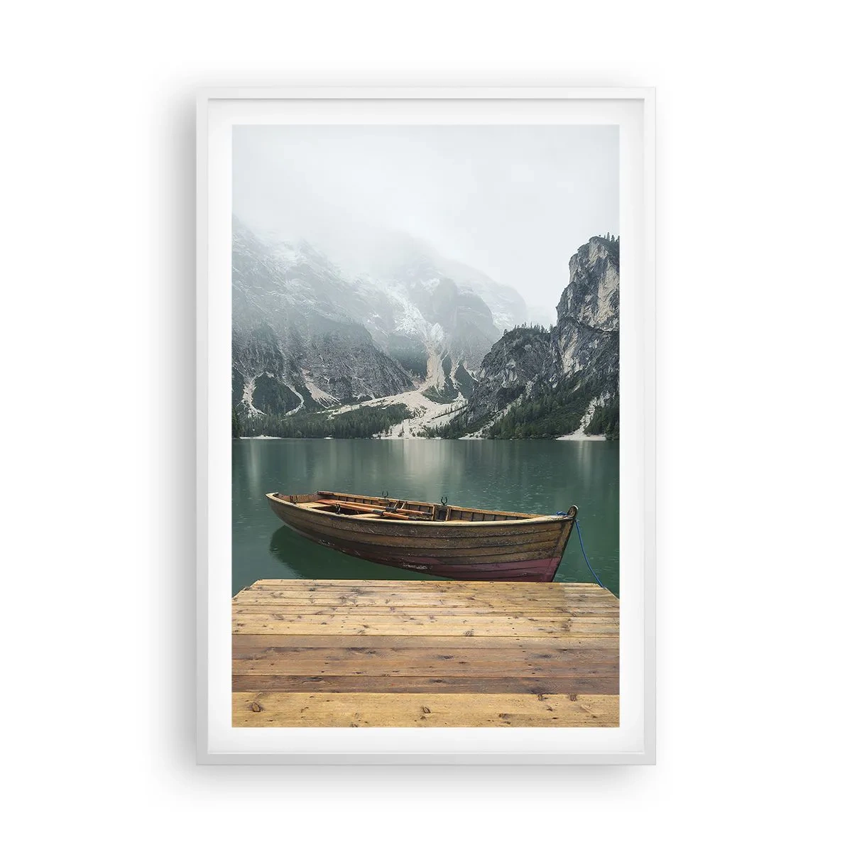 Poster in cornice bianca - E attorno le fiere rocce - 61x91 cm