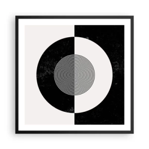Poster in cornice nera - Armonia in bianco e nero - 60x60 cm