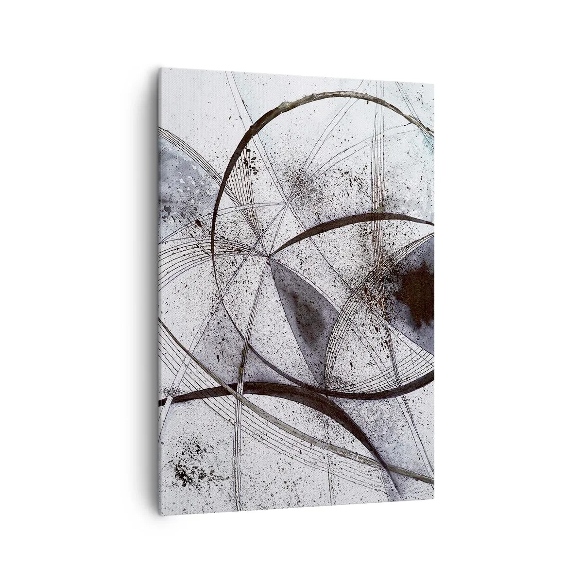 Quadro su tela - Stampe su Tela - Linee e forme astratte nelle tonalità del grigio e del nero - 70x100cm - Fantasia futuristica - Decorazione murale moderna per soggiorno e camera da letto ARTTOR