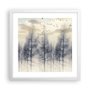 Poster in cornice bianca - Lo spirito della foresta - 40x40 cm