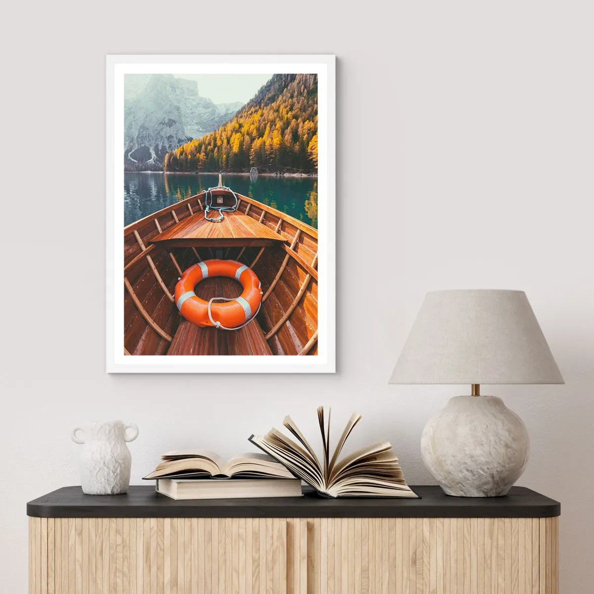 Poster in cornice bianca - Gita sui monti - 40x50 cm