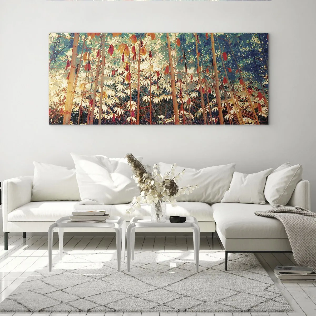 Quadro su vetro - La vita segreta delle foglie - 100x40 cm