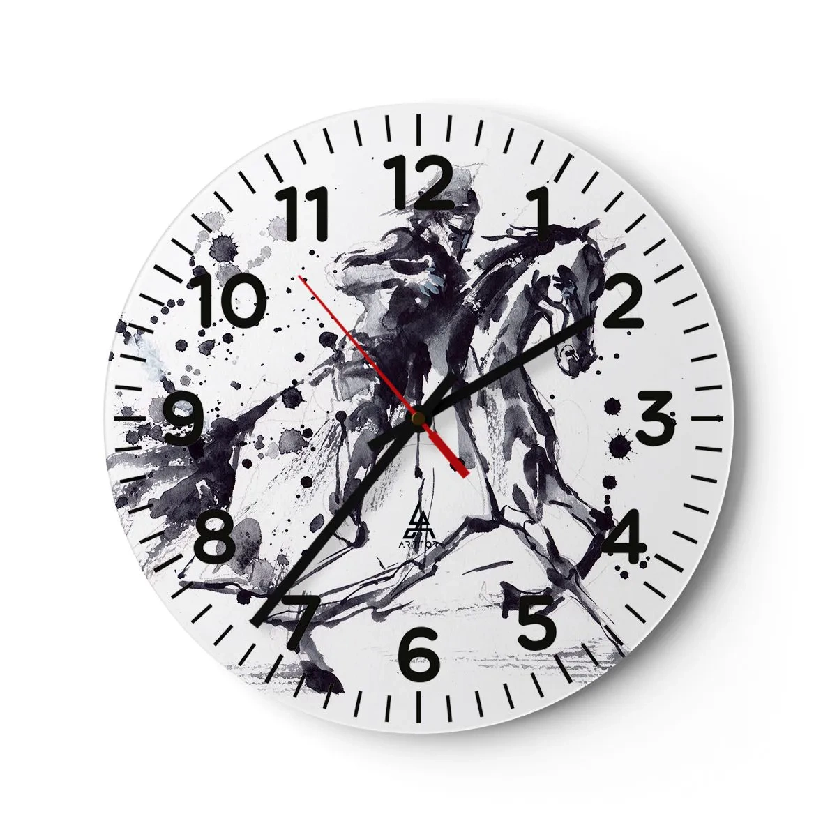 Orologio da parete - Orologio in Vetro - Il cavaliere nero - 40x40 cm