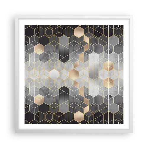 Poster in cornice bianca - Composizione di diamante - 60x60 cm