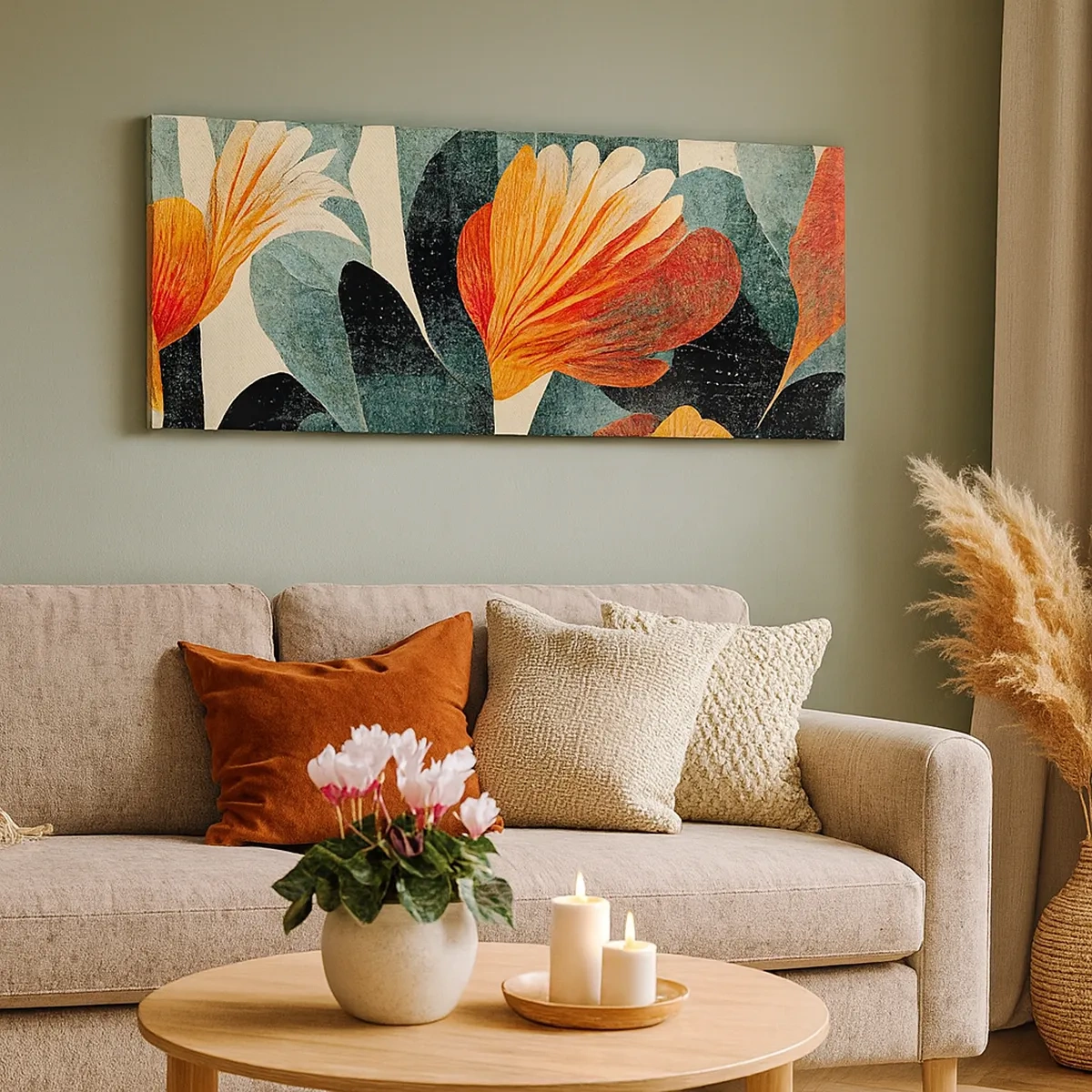 Quadro su tela - Stampe su Tela - Caldo dei tropici e fresco del verde - 30x30 cm