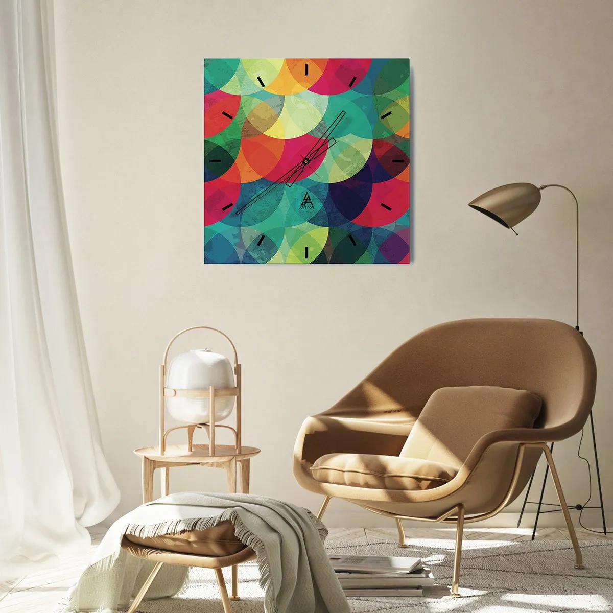 Orologio da parete - Orologio in Vetro - Ascensione arcobaleno - 30x30 cm