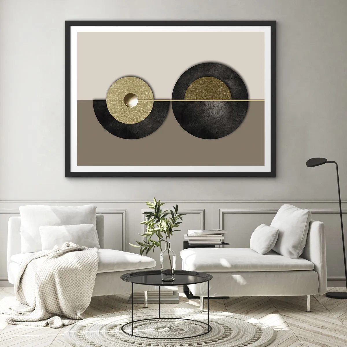 Poster in cornice nera - Variazioni attorno al cerchio - 40x30 cm