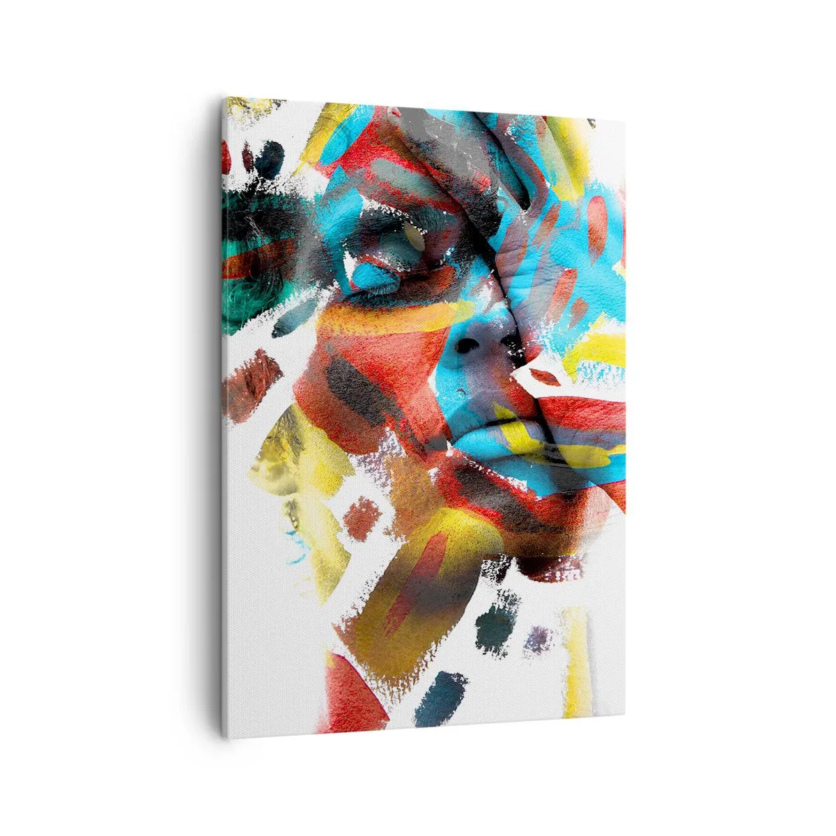 Quadro su tela - Stampe su Tela - Ritratto astratto dai colori vivaci - 50x70cm - Personalità colorata - Decorazione murale moderna per soggiorno e camera da letto ARTTOR