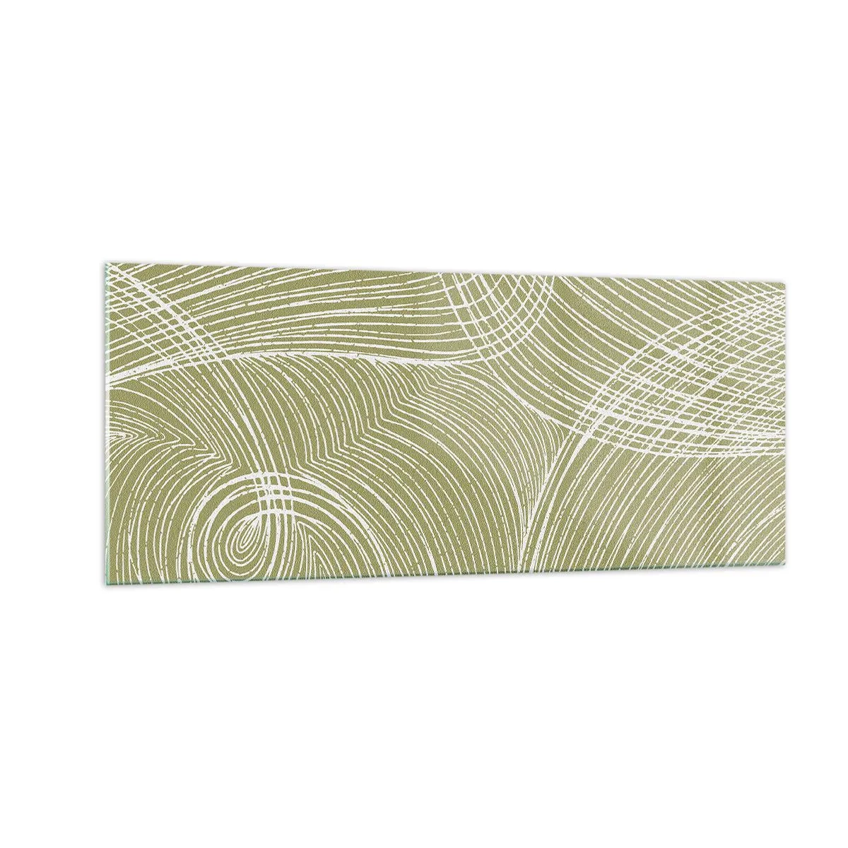 Quadro su vetro - Astrazione intricata in bianco - 100x40 cm