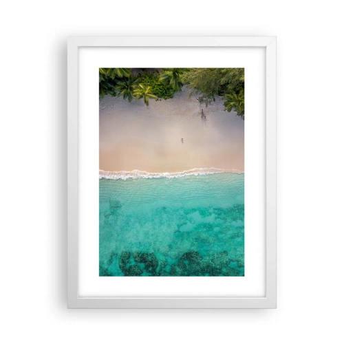 Poster in cornice bianca - Spiaggia del paradiso - 30x40 cm