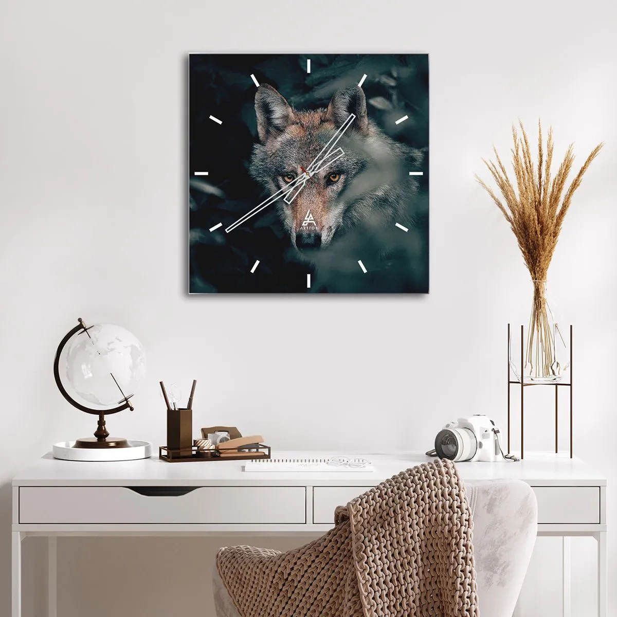 Orologio da parete - Orologio in Vetro - Cacciatore - 40x40 cm