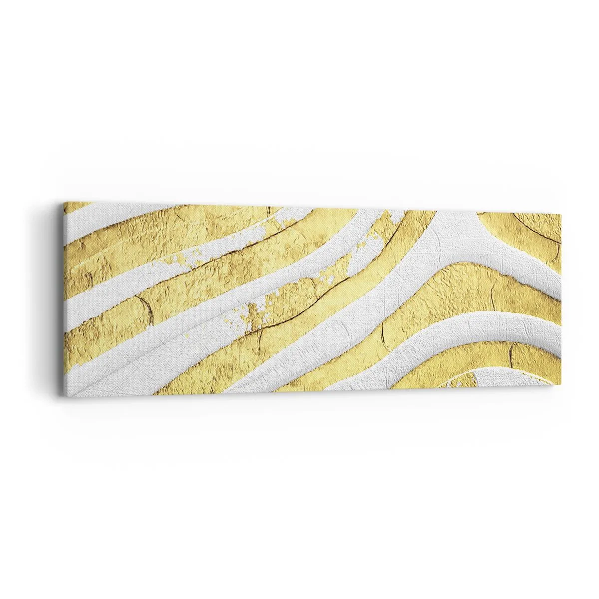 Quadro su tela - Stampe su Tela - Composizione in bianco e oro - 90x30 cm