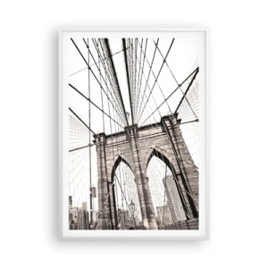 Poster in cornice bianca - La cattedrale di New York - 70x100 cm