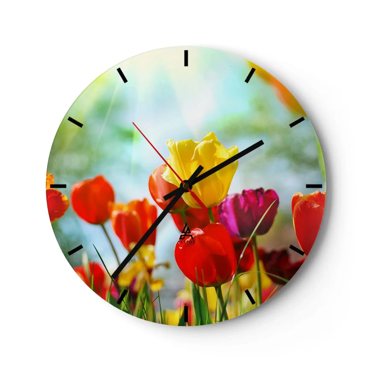 Orologio da parete - Orologio in Vetro - Tutti i colori del sole - 40x40 cm