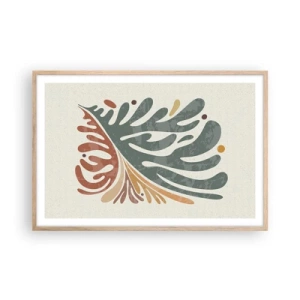 Poster in cornice rovere chiaro - Foglia multicolore - 91x61 cm