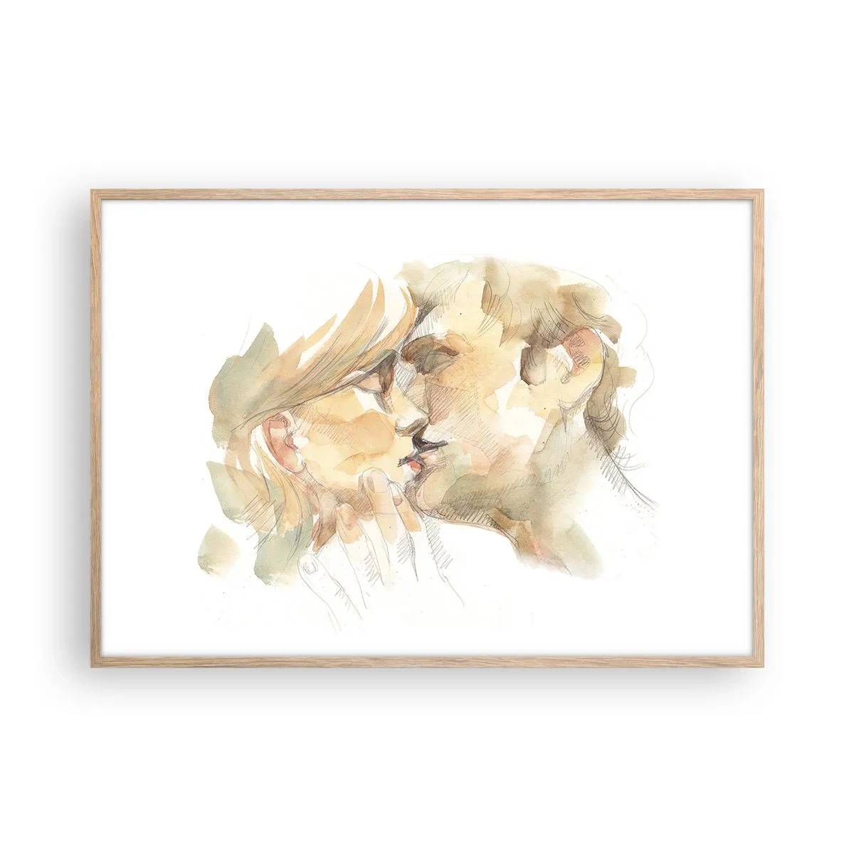 Poster in cornice rovere chiaro - Sarà l'anima gemella? - 100x70 cm