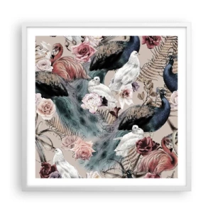 Poster in cornice bianca - Nel giardino del palazzo - 60x60 cm