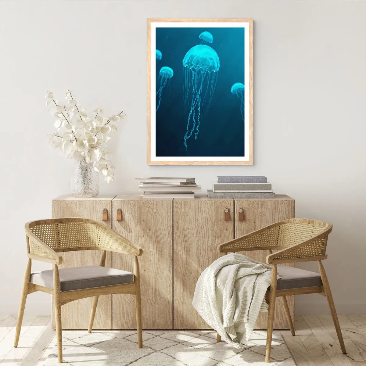 Poster in cornice rovere chiaro - La danza oceanica - 50x70 cm