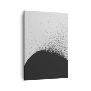 Quadro su tela - Stampe su Tela - Motivo astratto con particelle nere su sfondo chiaro - 50x70cm - Il movimento delle particelle - Decorazione murale moderna per soggiorno e camera da letto ARTTOR