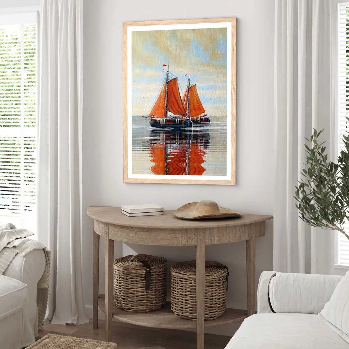 Poster in cornice rovere chiaro - Naviga, marinaio... - 70x100 cm