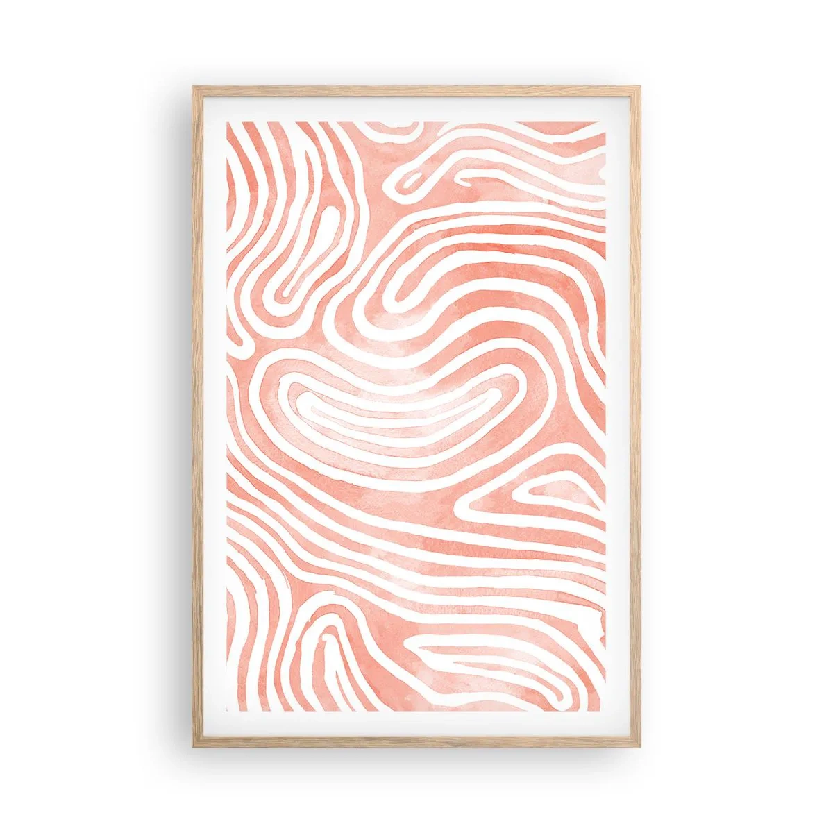 Poster in cornice rovere chiaro - Nel labirinto di corallo - 61x91 cm