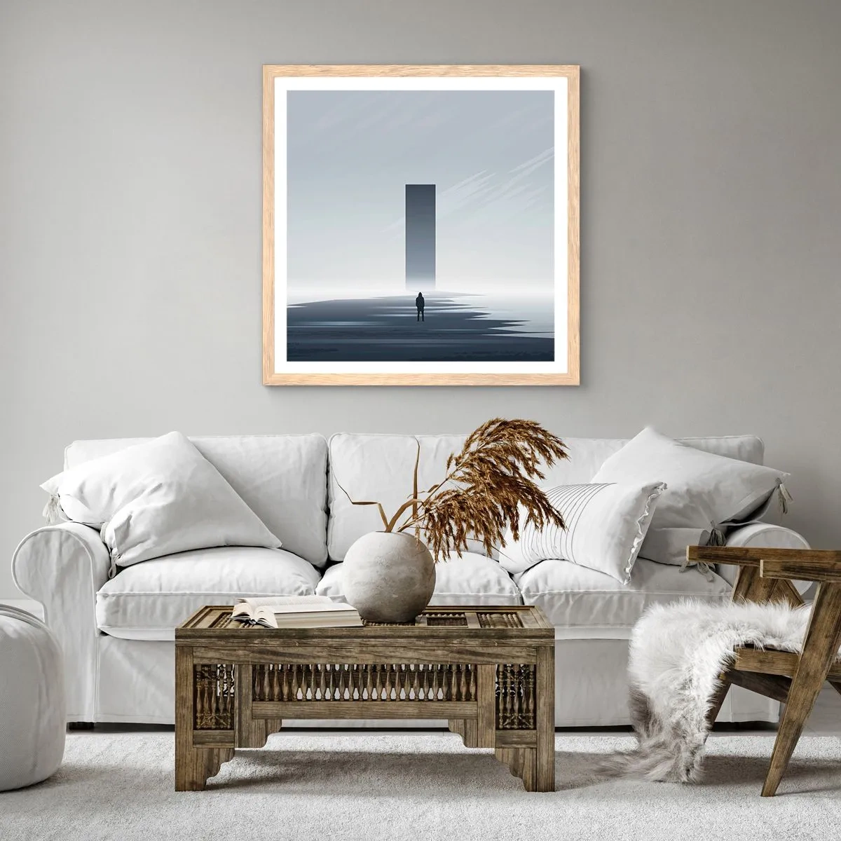 Poster in cornice rovere chiaro - Opportunità o minaccia? - 30x30 cm