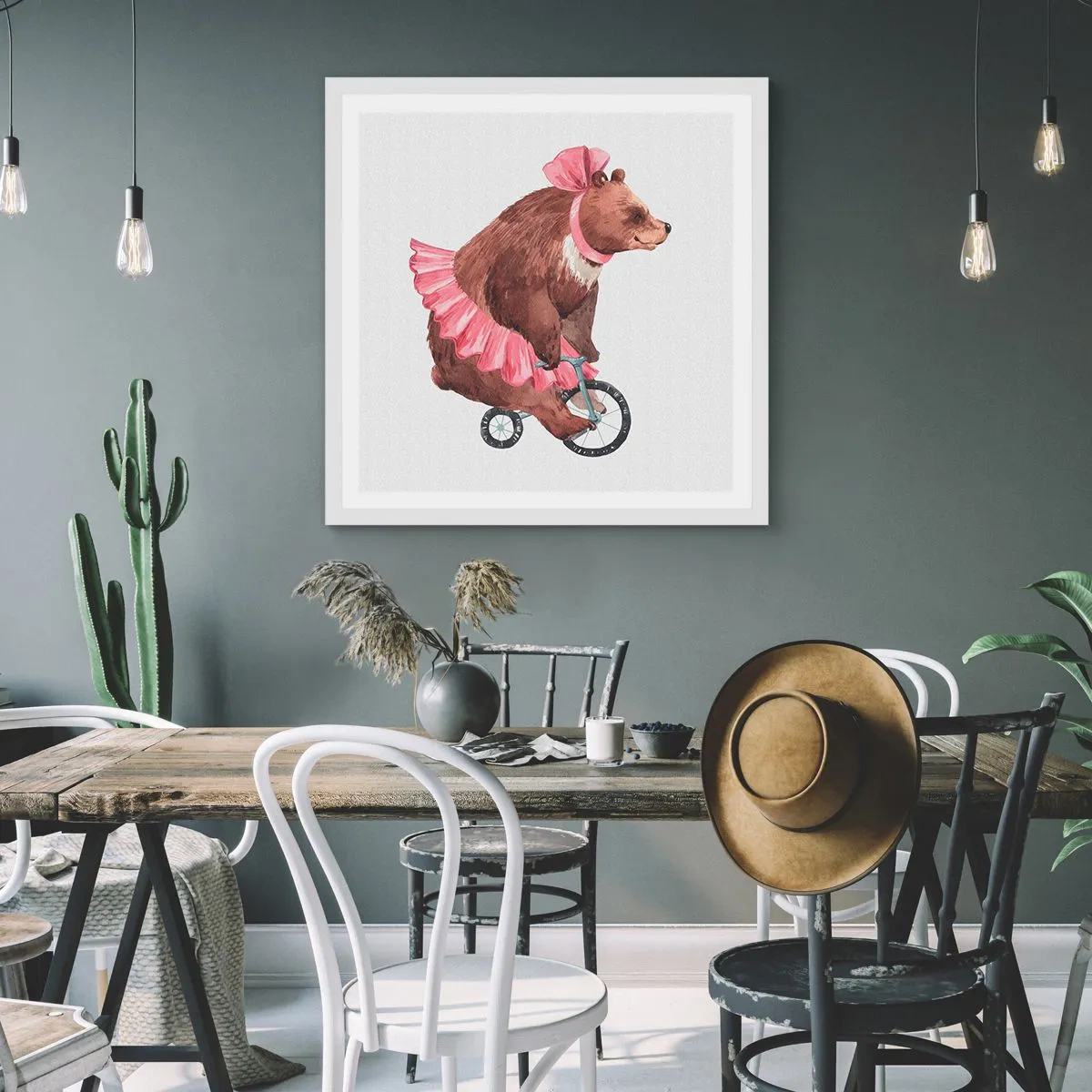 Poster in cornice bianca - Evviva il circo! - 50x50 cm