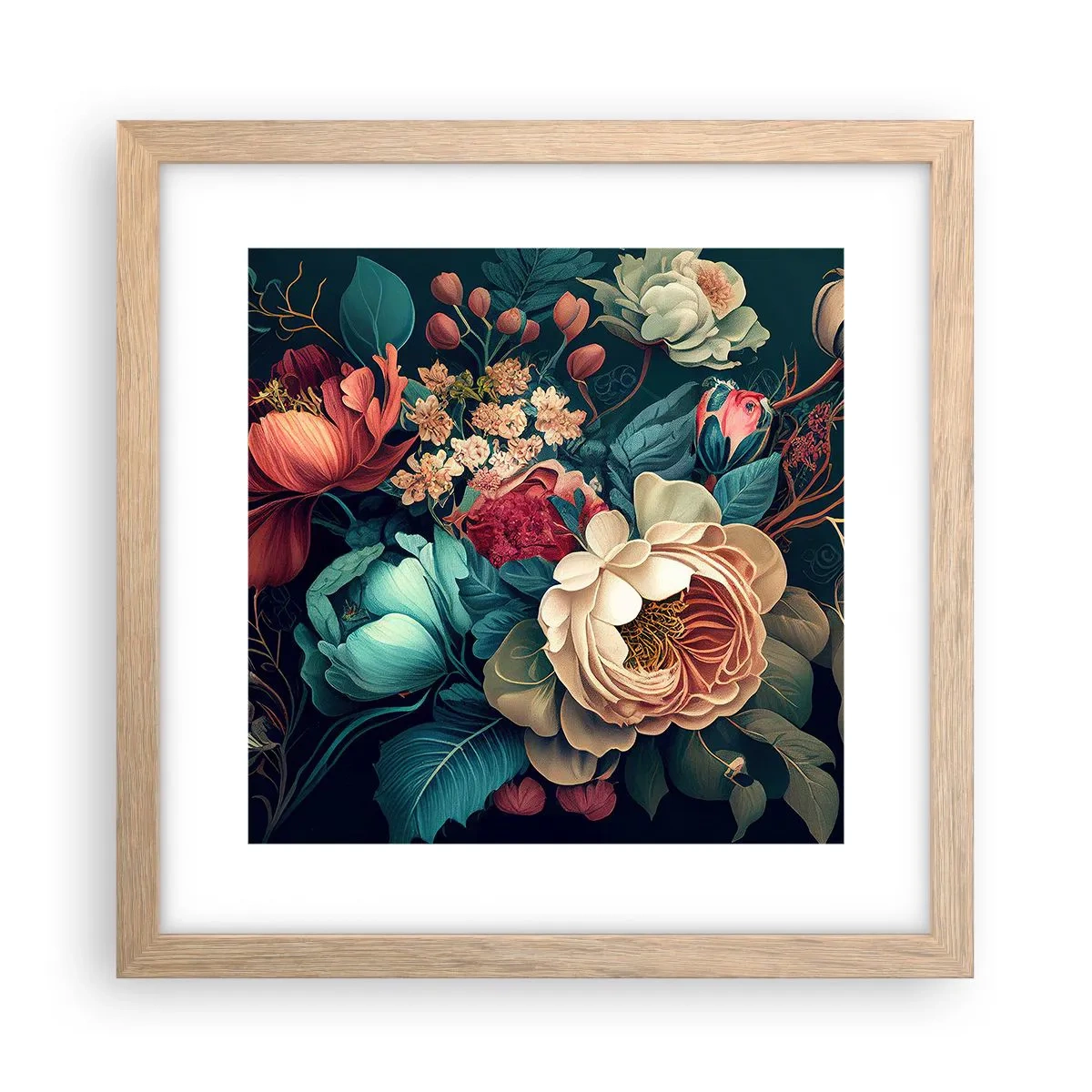 Poster in cornice rovere chiaro - Il fascino del 19esimo secolo - 30x30 cm