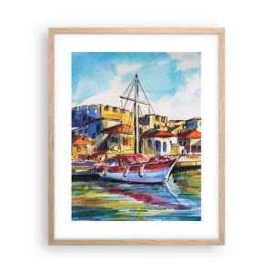 Poster in cornice rovere chiaro - Un colorato pomeriggio - 40x50 cm