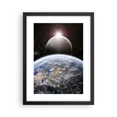 Poster in cornice nera - Paesaggio cosmico: sorgere del sole - 30x40 cm