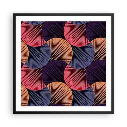 Poster in cornice nera - Al ritmo delle sfere - 60x60 cm