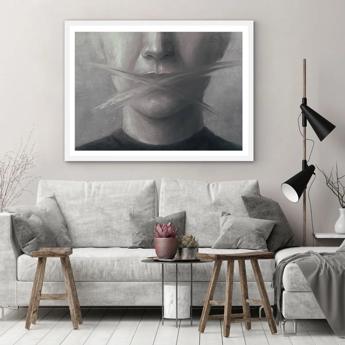 Poster in cornice bianca - Neanche una parola - 100x70 cm