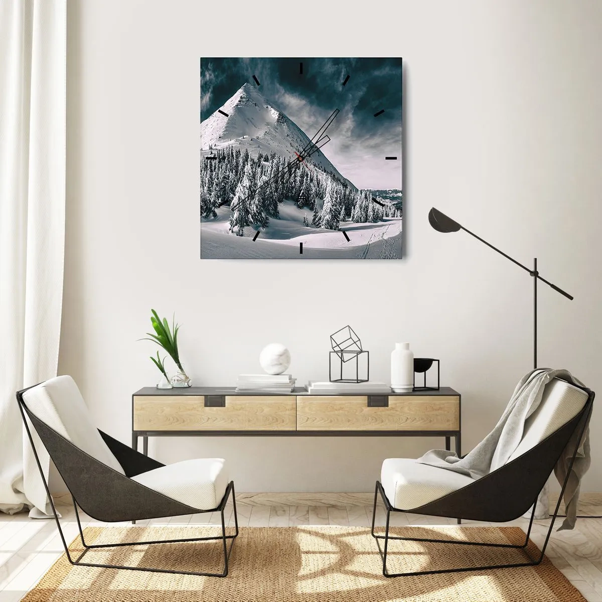 Orologio da parete - Orologio in Vetro - Il paese della neve e del ghiaccio - 40x40 cm